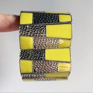 Bracelet - Neon Yellow & Metal